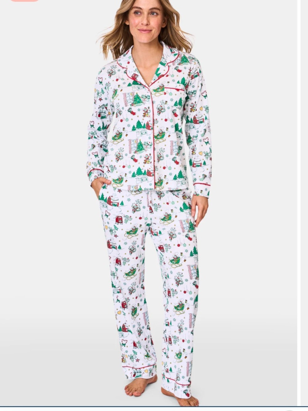 ROLLER RABIT Snow Village Long Sleeve Polo Pajamas